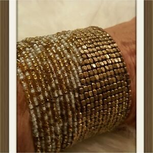 BRONZE & WHITE BOHO BRACELET